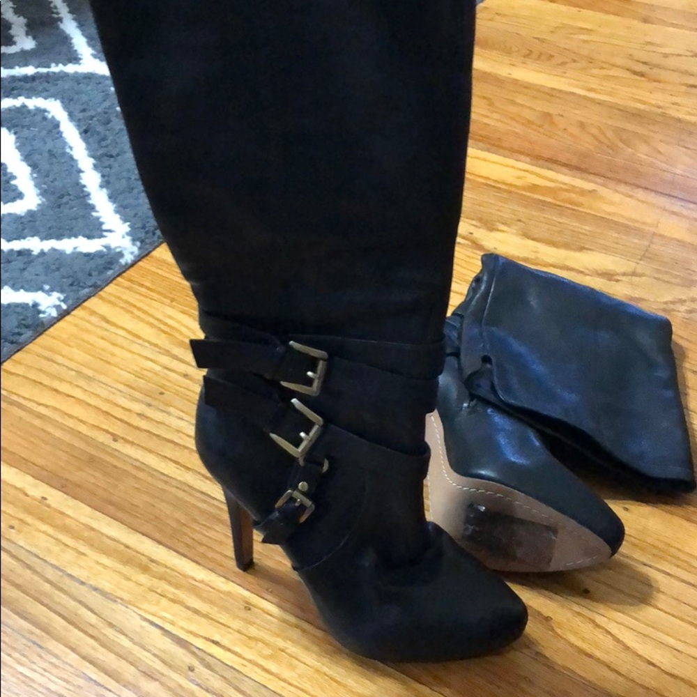 Sam eldelman black platform boots . Used once
